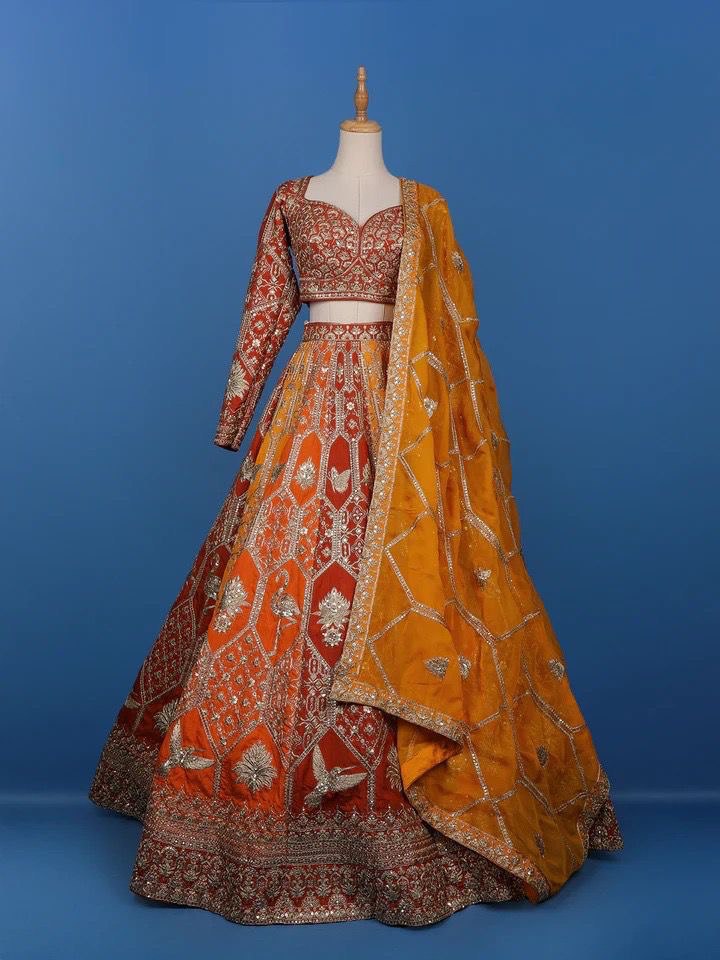 Mustard Yellow Designer Faux Georgette Lehenga Choli with Dupatta