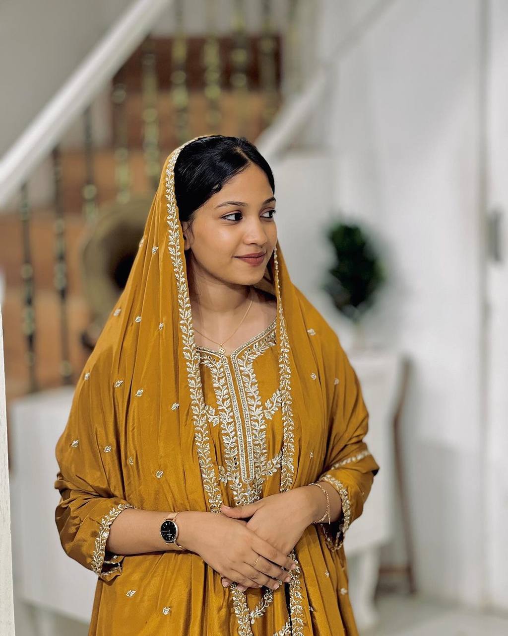 Mustard Yellow Premium Designer Readymade Top, Plazzo & Dupatta Set – Party Wear Collection