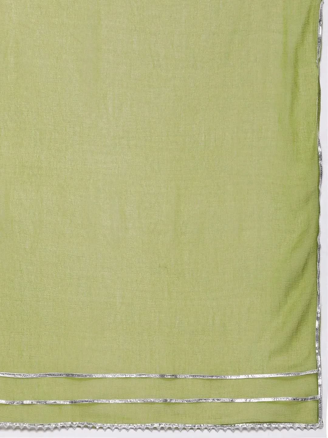 Libas Mustard Yoke Design Silk Blend Straight Kurta With Dupatta