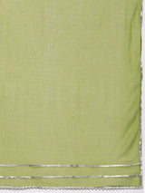 Libas Mustard Yoke Design Silk Blend Straight Kurta With Dupatta