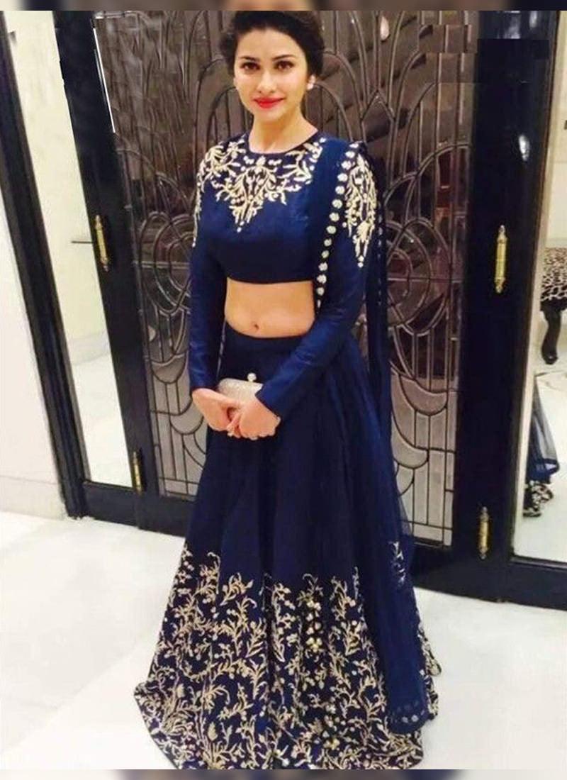 Navy Blue Color Party Wear Designer Lehenga Choli