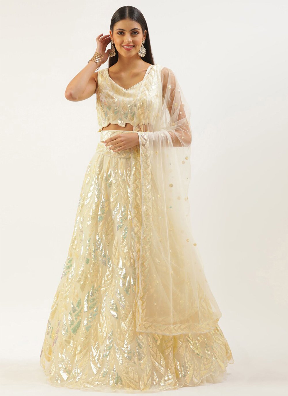 Brilliant Embroidered Classic Yellow Lehenga Choli