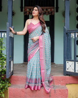 Linen Cotton Saree for Festive & Office Wear