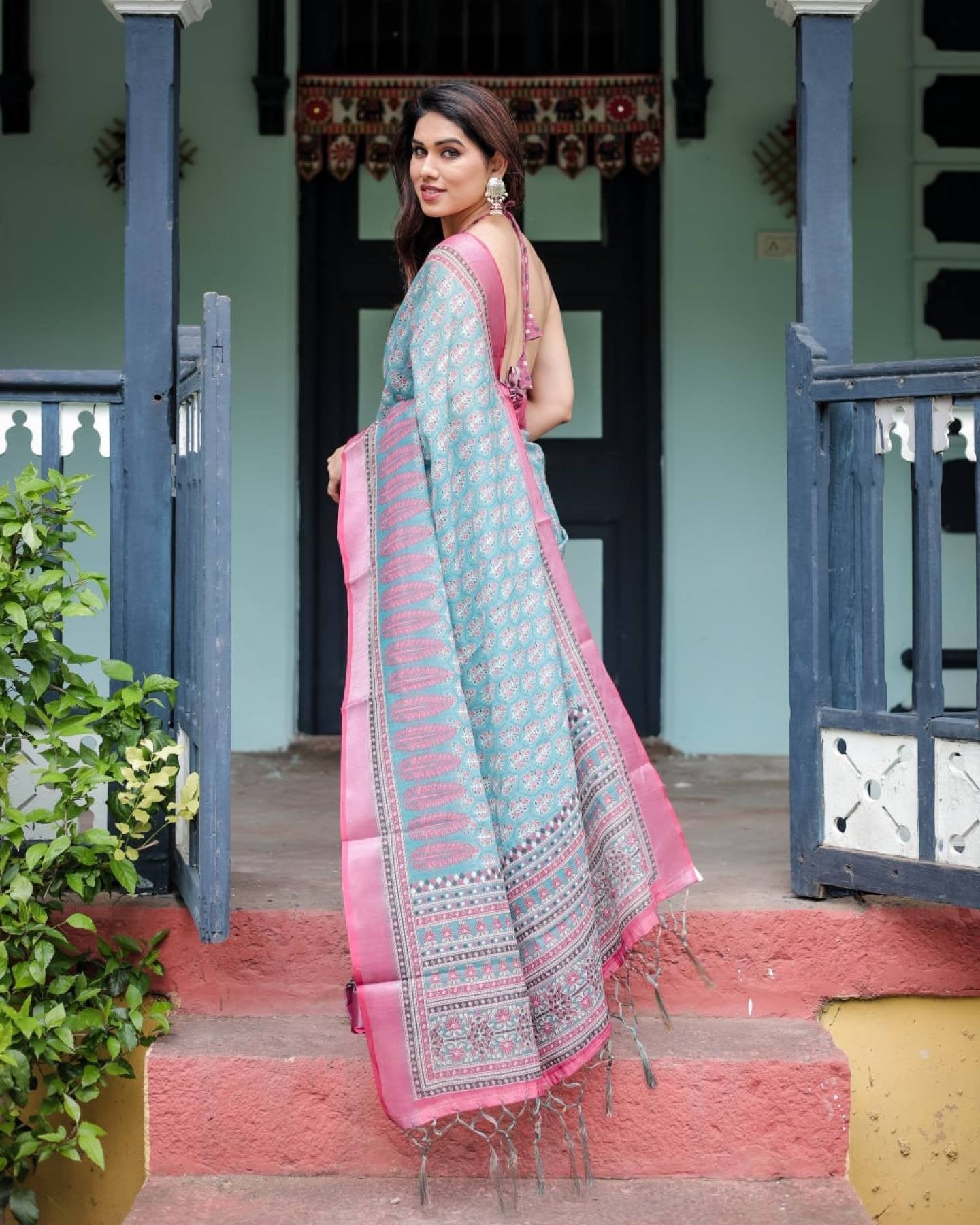 Linen Cotton Saree for Festive & Office Wear