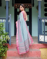 Linen Cotton Saree for Festive & Office Wear