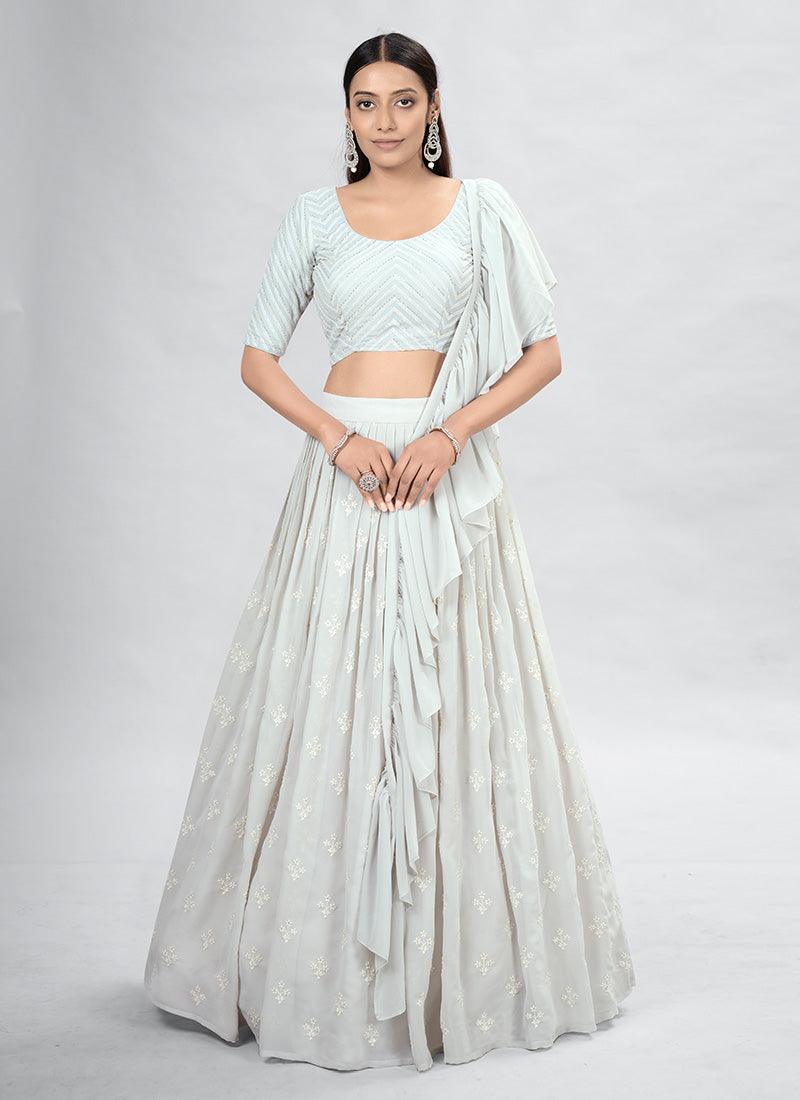 Off-White Chaniya Choli With Fancy Dupatta