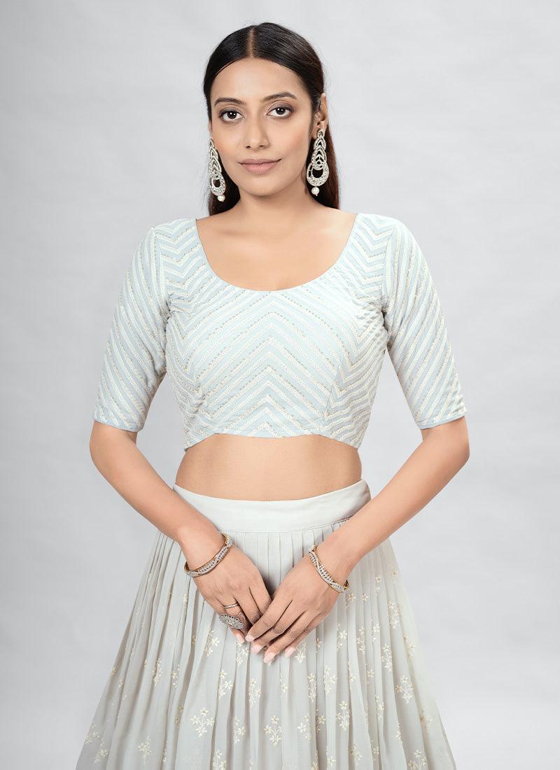 Off-White Chaniya Choli With Fancy Dupatta