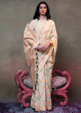 Off White Elegant Jamdani Modal Cotton Silk Saree – Timeless Weave with Intricate Motifs