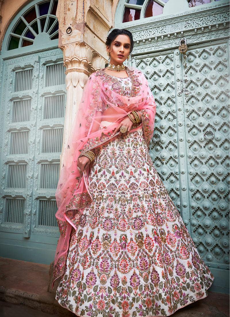 Off White Georgette Base Designer Lehenga Choli