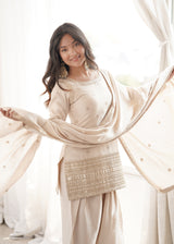 Off White Glass Silk Farshi suit