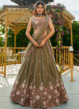 Olive Green Designer Embroidery Lehenga Choli