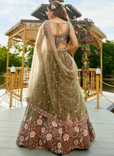 Olive Green Designer Embroidery Lehenga Choli