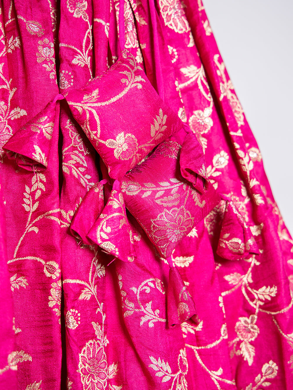 Pink Color Weaving work Jacquard Lehenga Choli