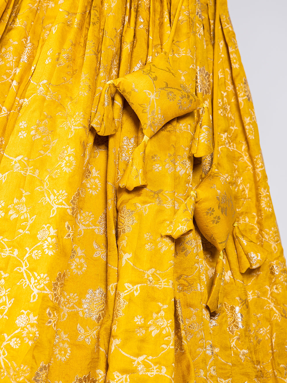 Yellow Color Weaving work Jacquard Lehenga Choli