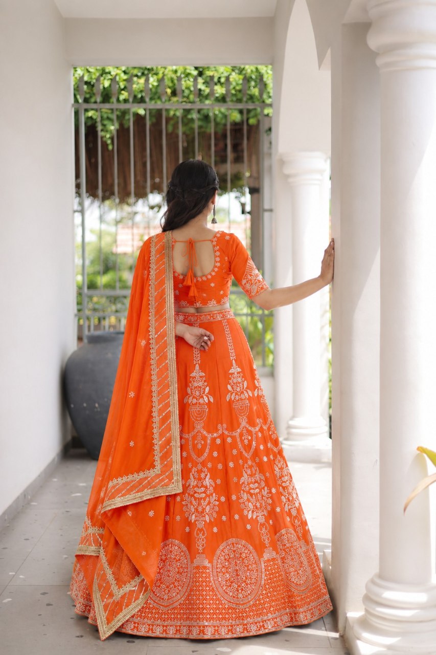 Orange Designer Lehenga Choli