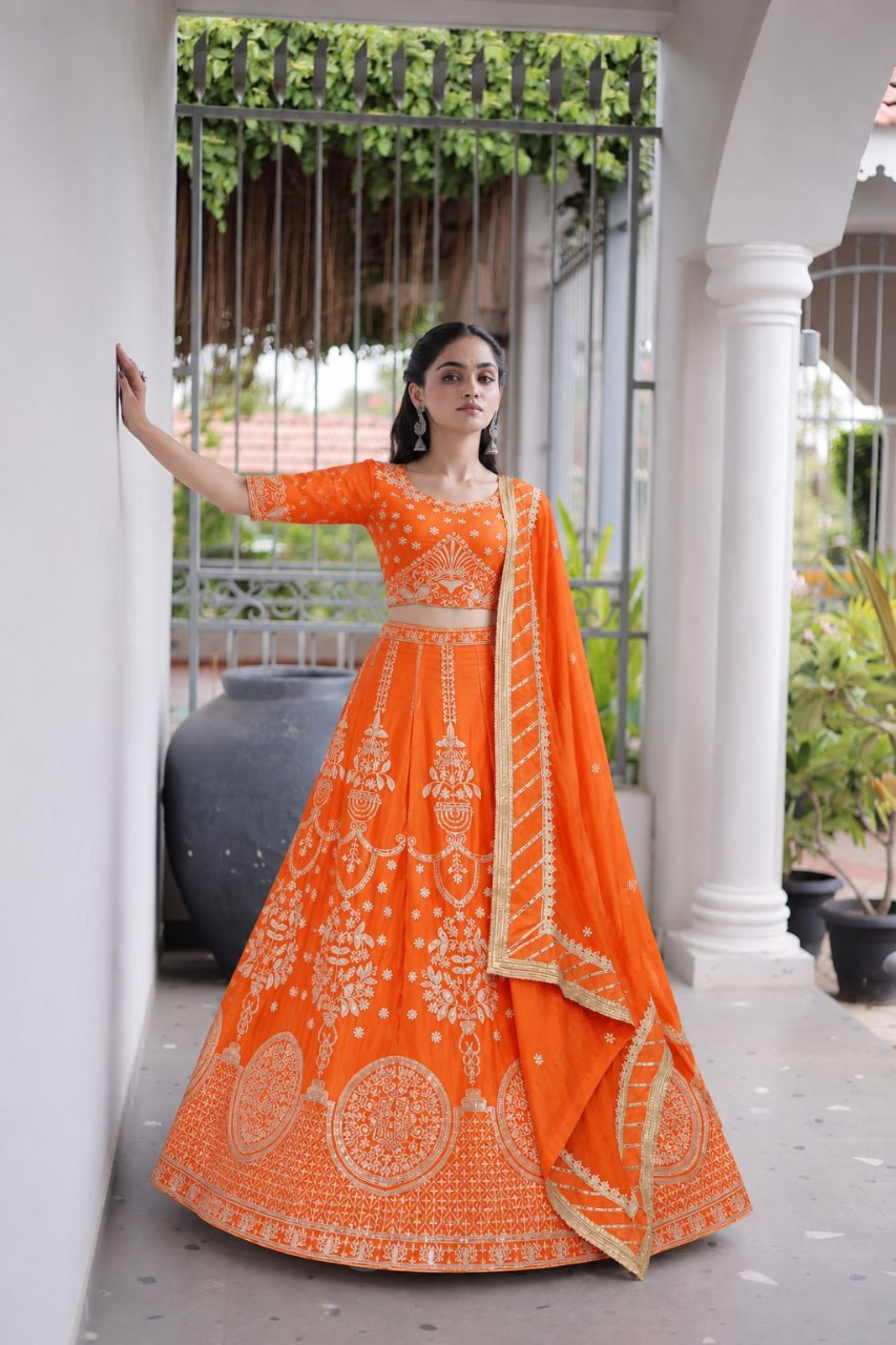 Orange Designer Lehenga Choli