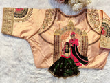 Orange Wedding Wear Blouse in Raspberry Silk with Exquisite Embroidery and Sequins