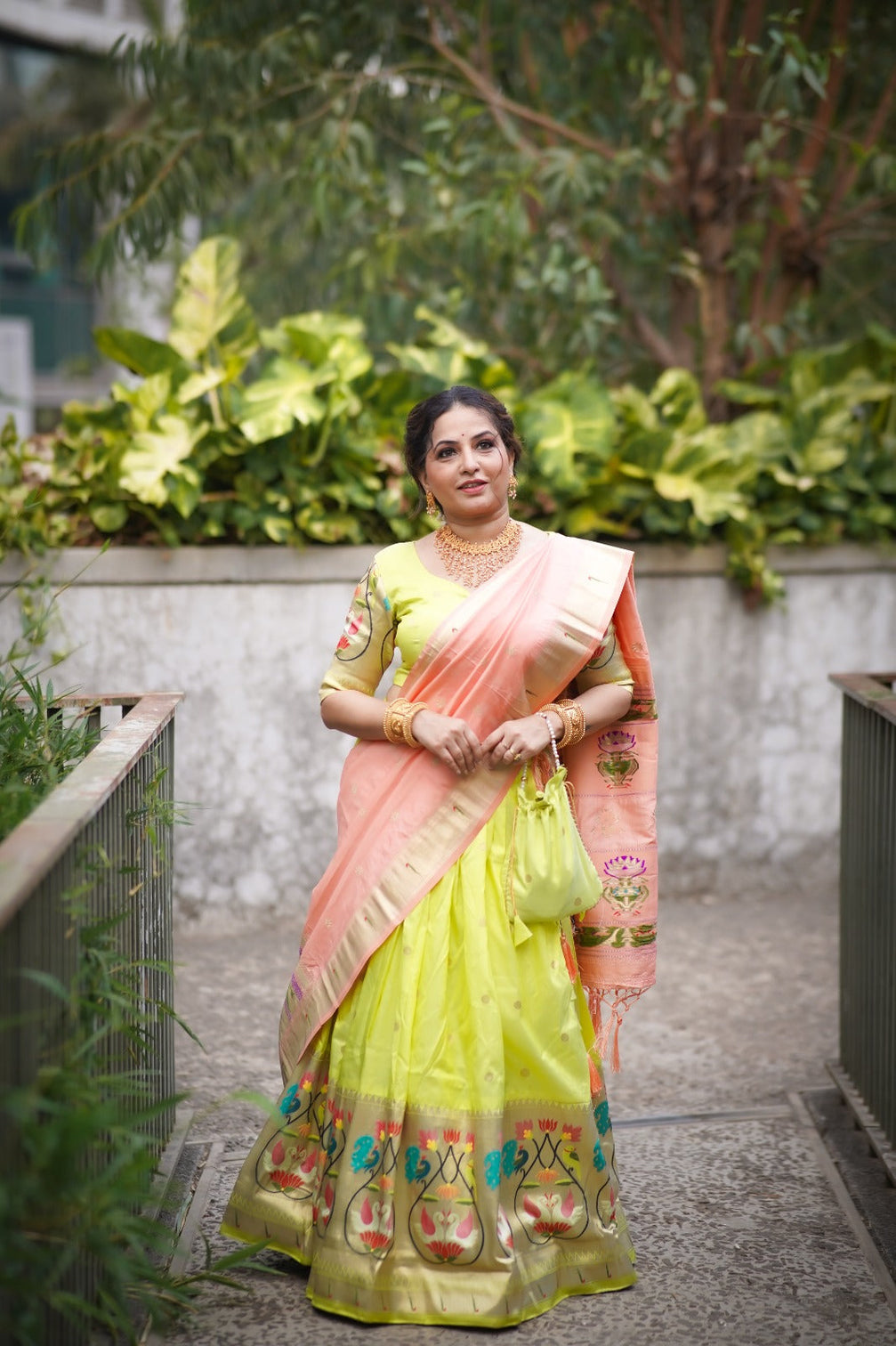 Stunning Parrot Green Paithani Lehenga Choli - Embrace Tradition in Style