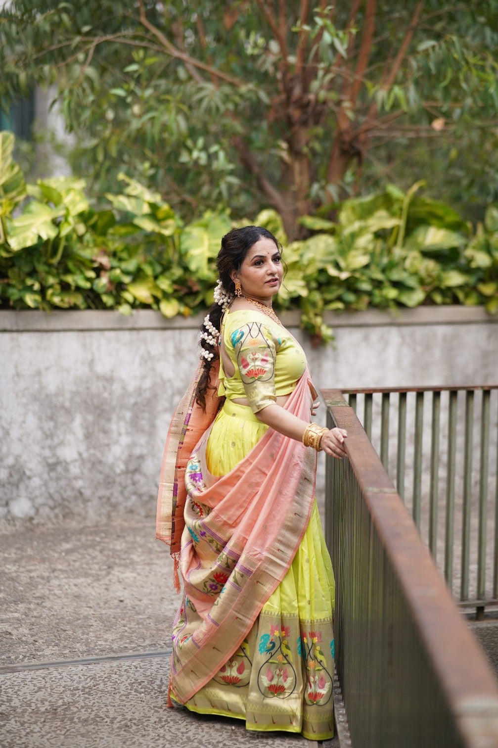 Stunning Parrot Green Paithani Lehenga Choli - Embrace Tradition in Style