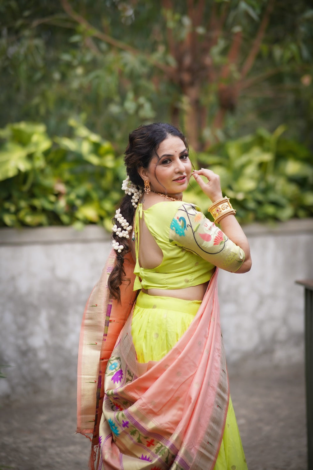 Stunning Parrot Green Paithani Lehenga Choli - Embrace Tradition in Style