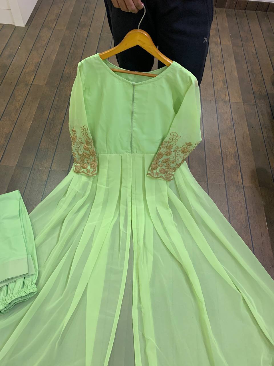 Pista Green Indo-Western Elegance