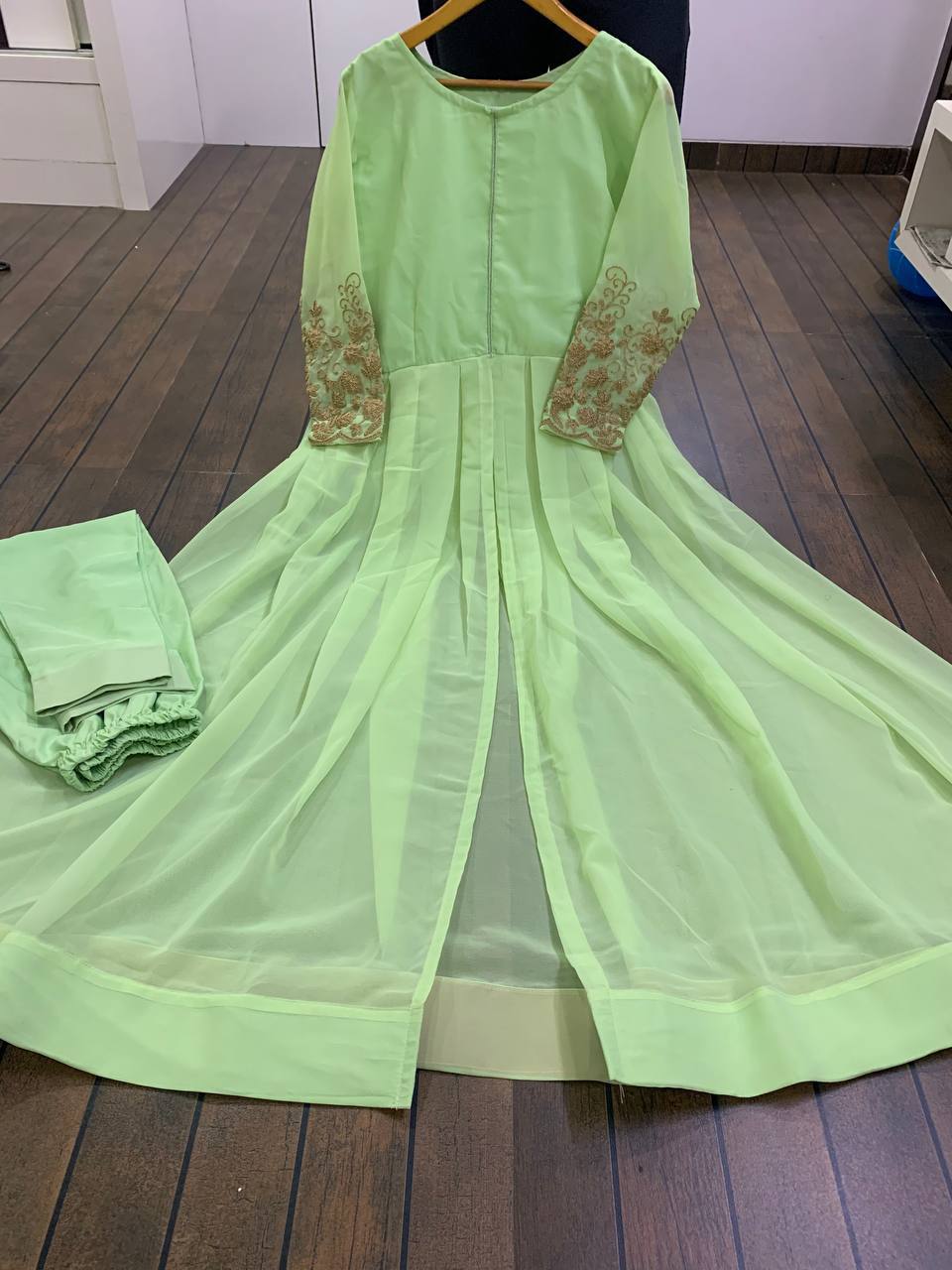 Pista Green Indo-Western Elegance