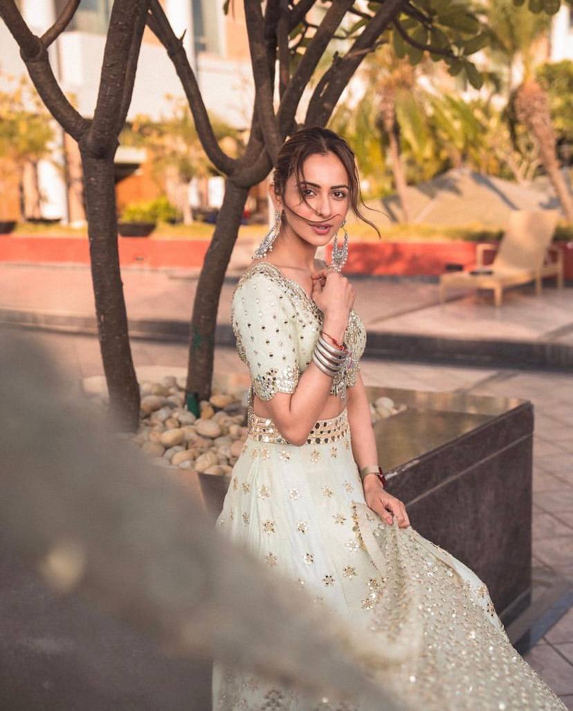 Pastel Sky Elegant Mulberry Silk Lehenga Set with Exquisite Detailing