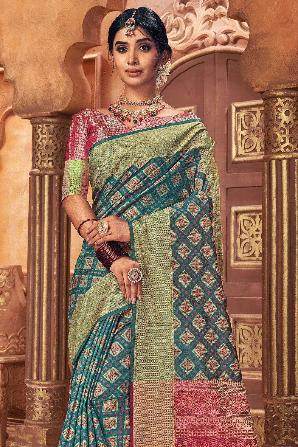 Blue Patola Saree