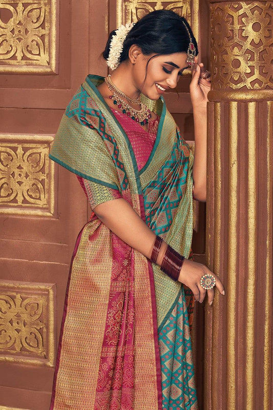 Blue Patola Saree