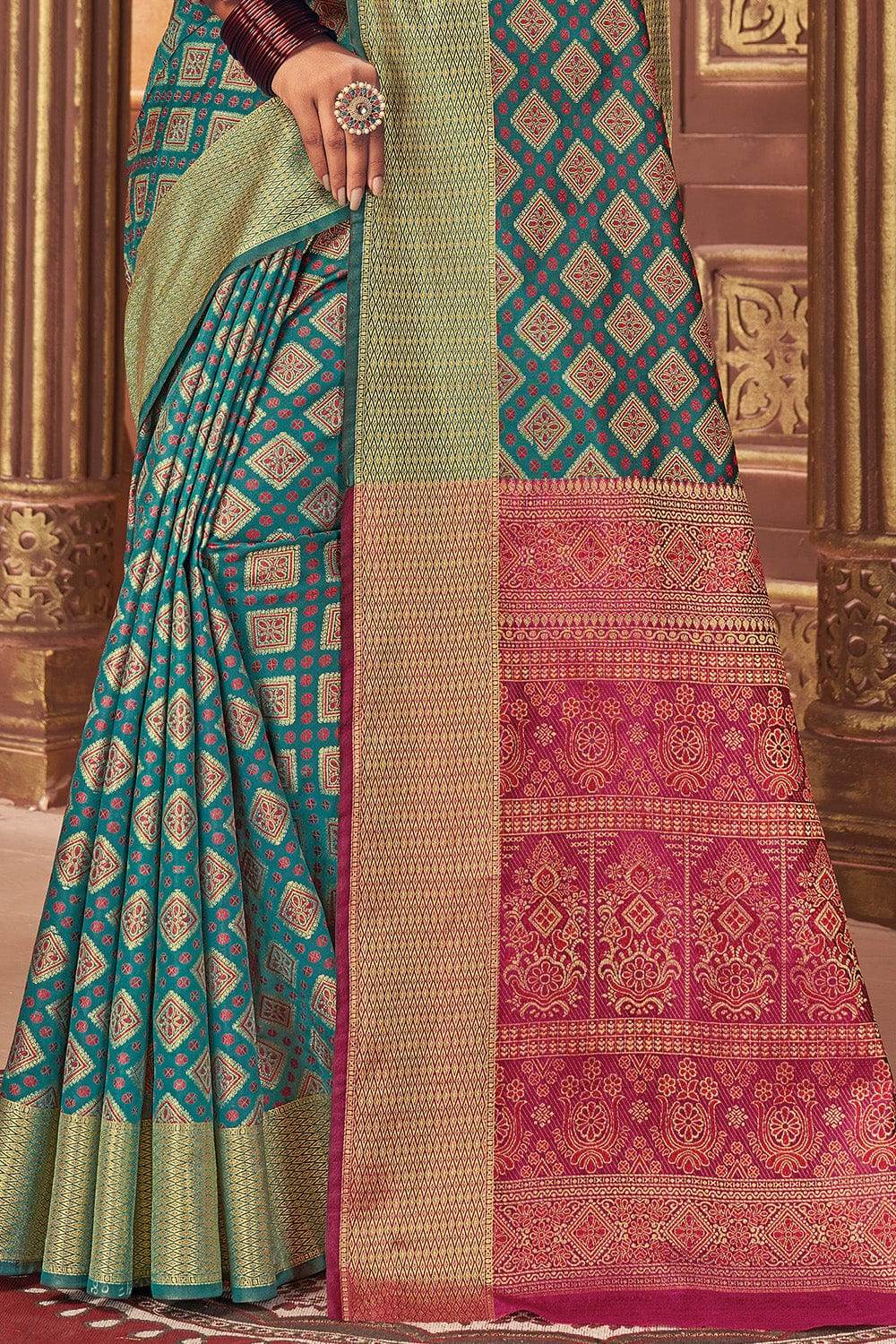 Blue Patola Saree