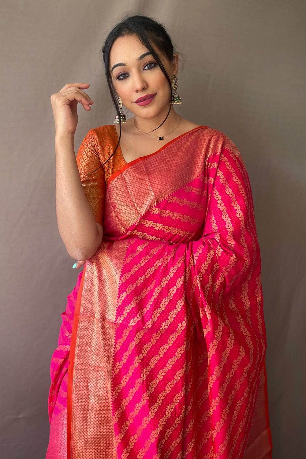 Hot Pink Patola Saree