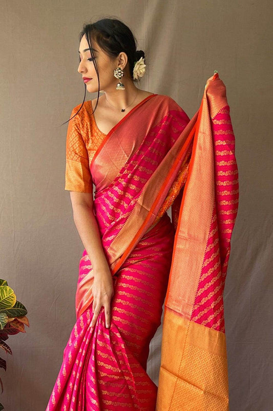 Hot Pink Patola Saree