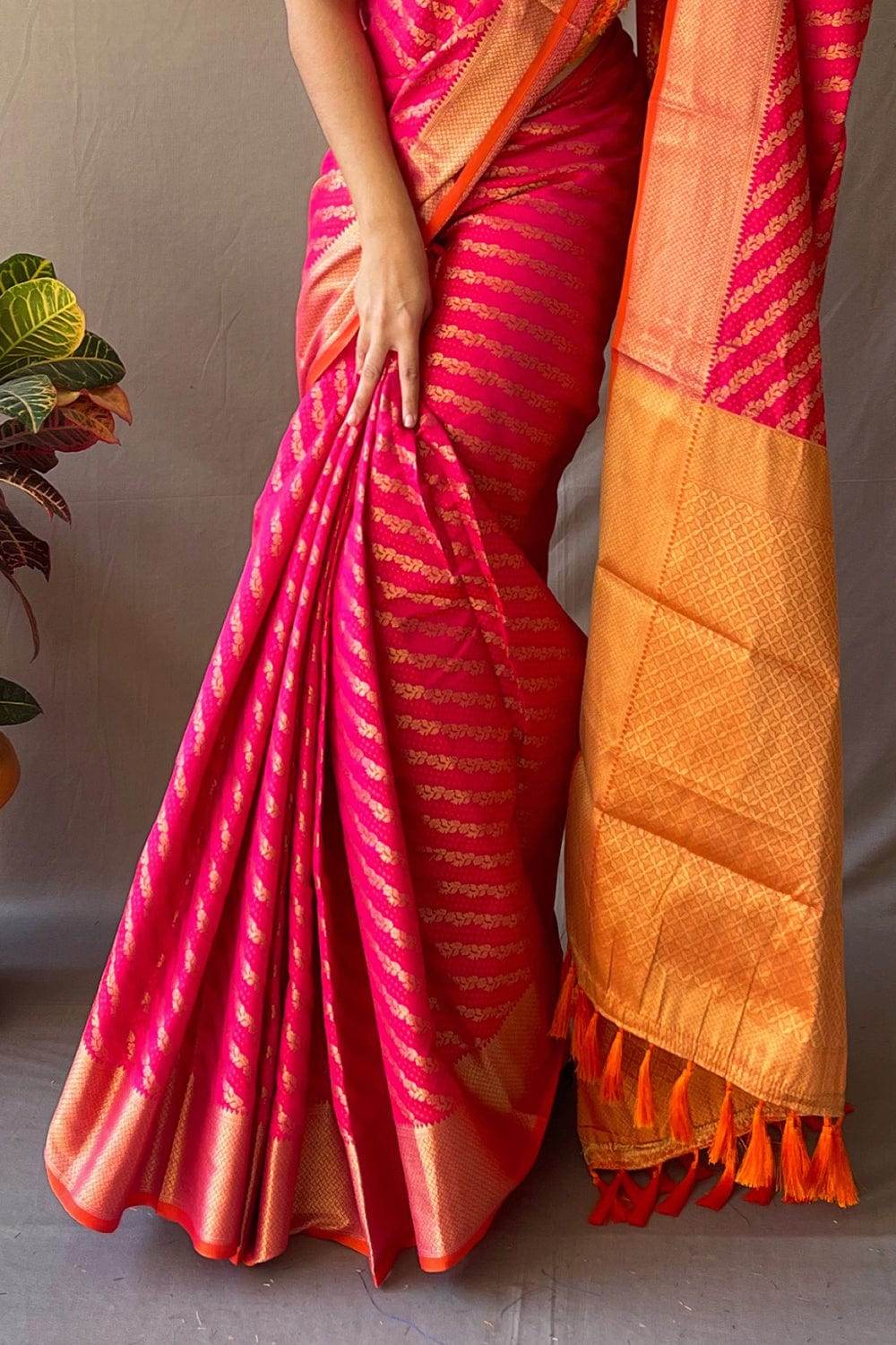 Hot Pink Patola Saree