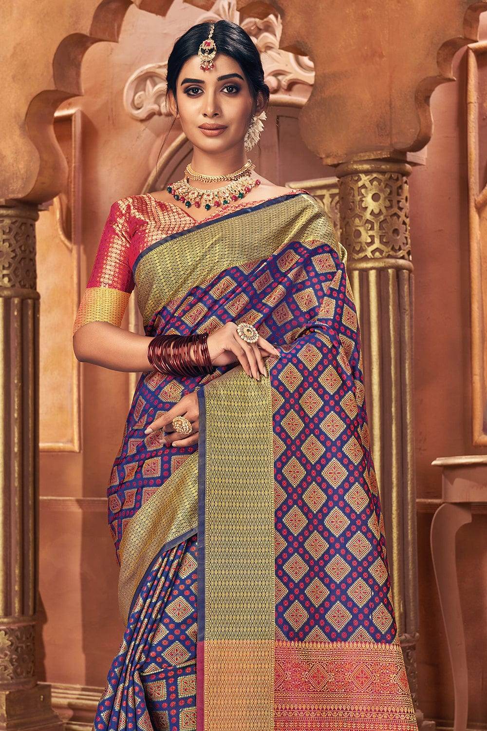 Indigo Blue Patola Saree