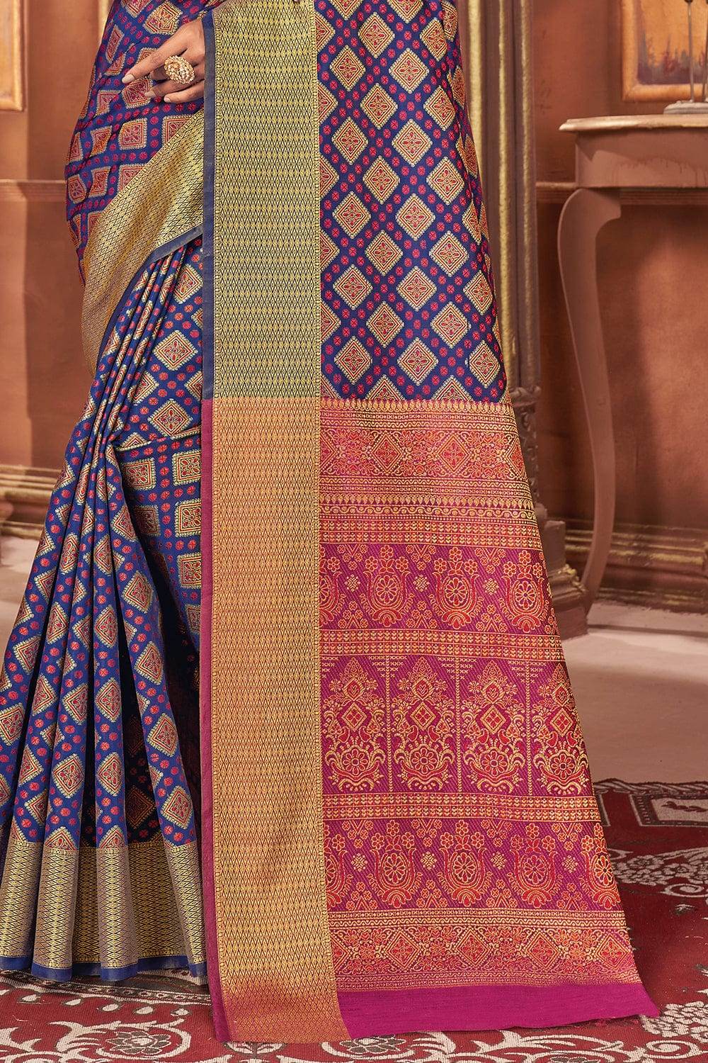 Indigo Blue Patola Saree