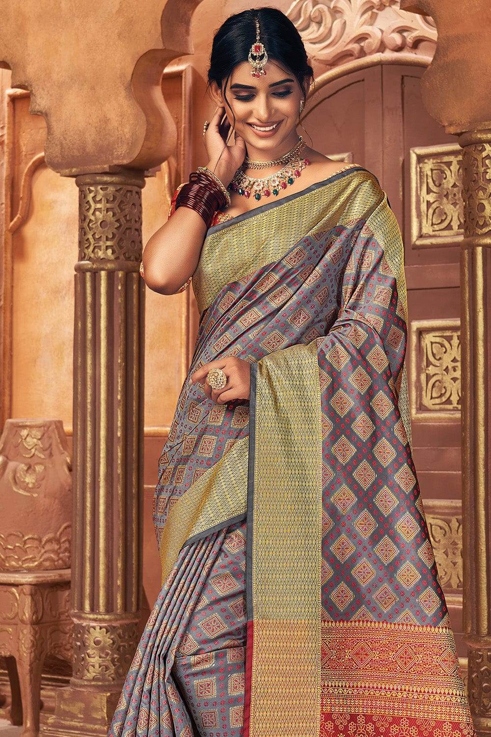 Lavender Purple Patola Saree
