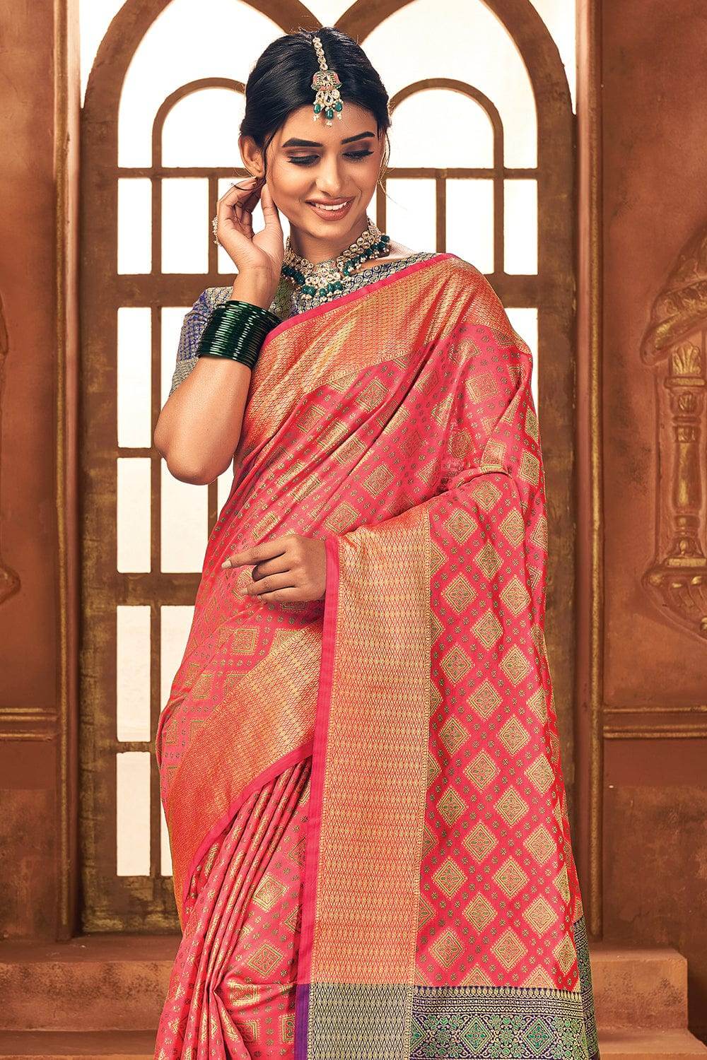 Lotus Pink Patola Saree