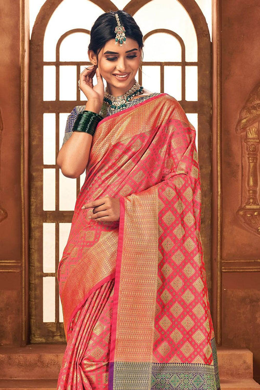 Lotus Pink Patola Saree