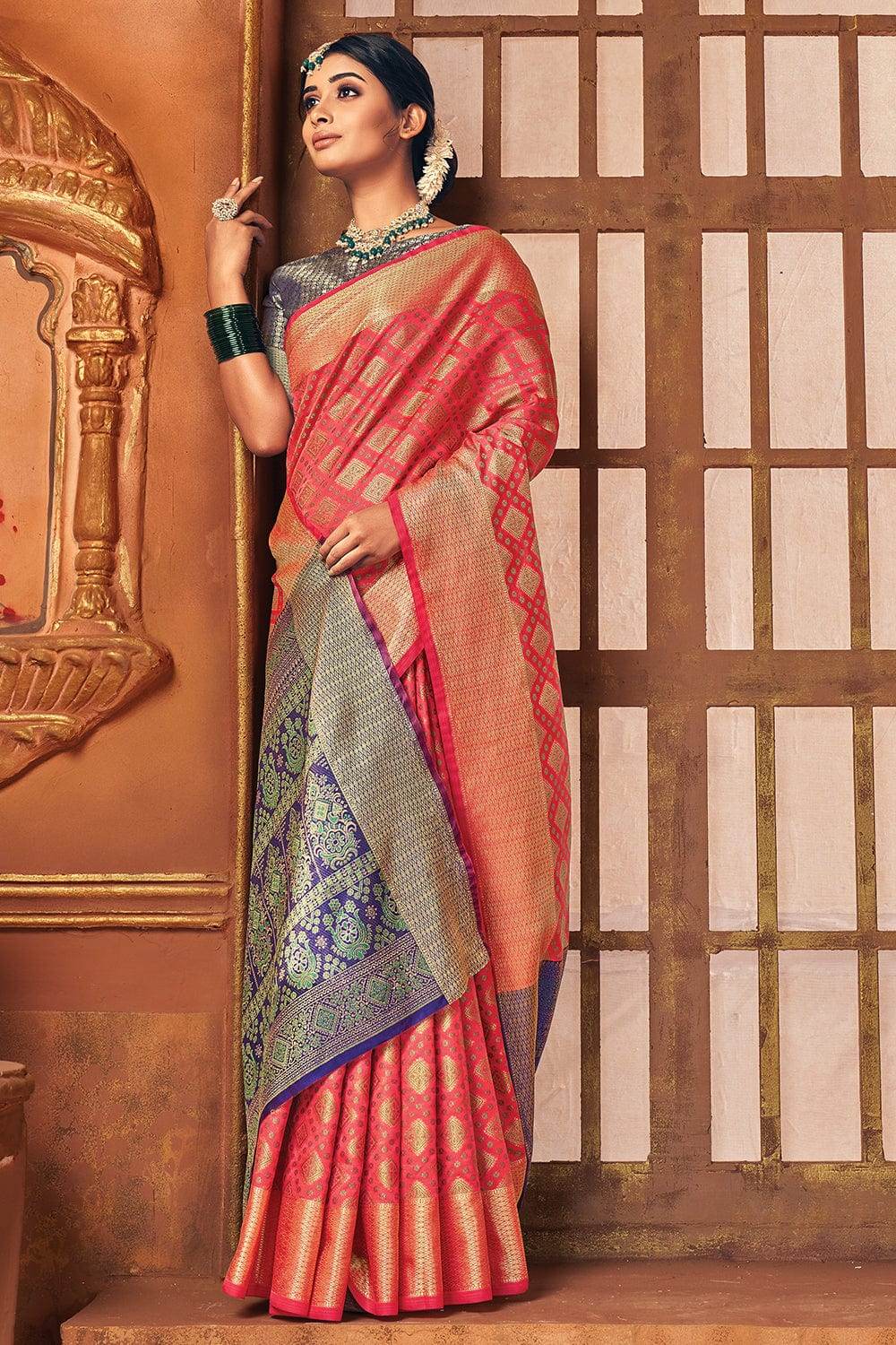Lotus Pink Patola Saree