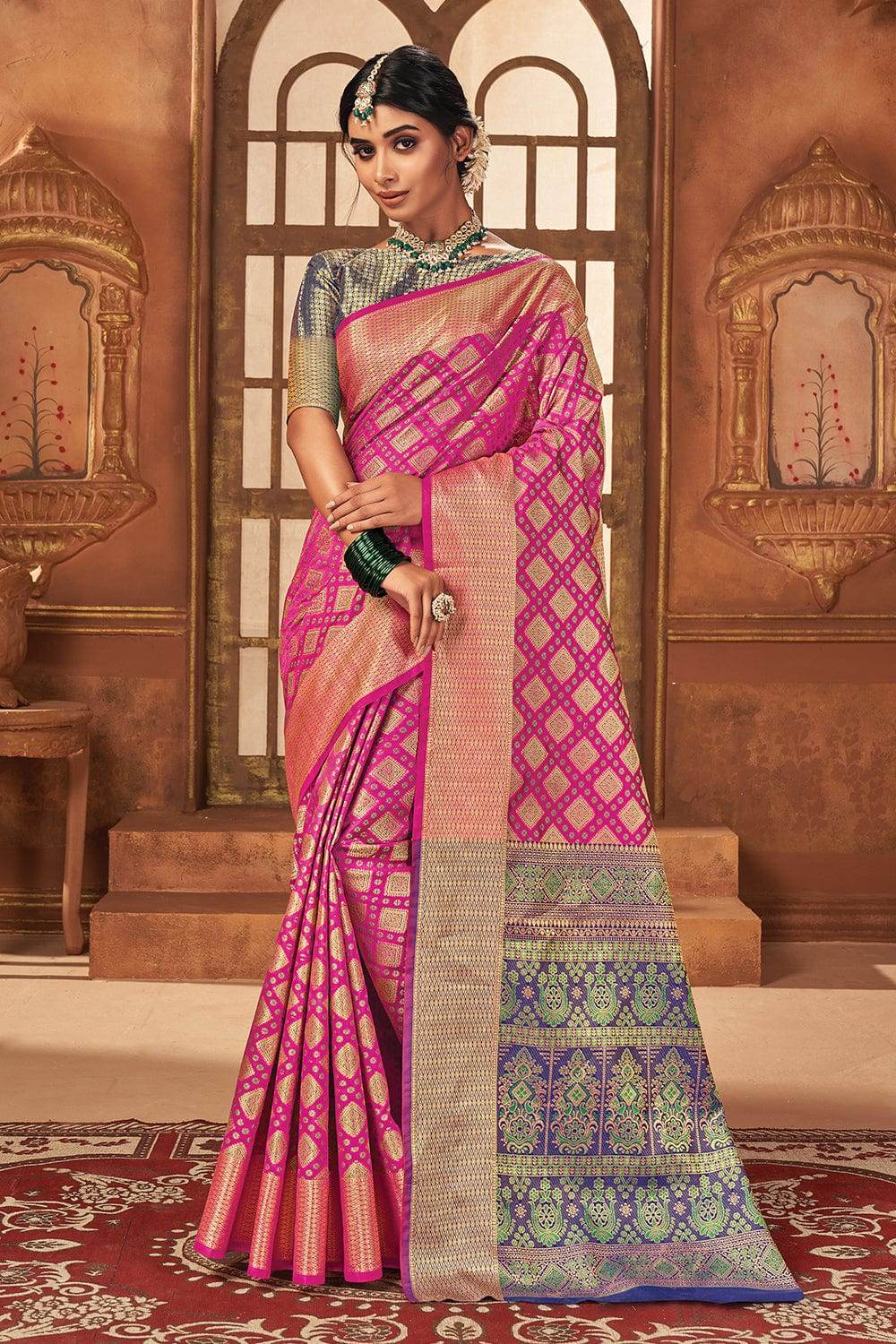 Rasberry Pink Patola Saree