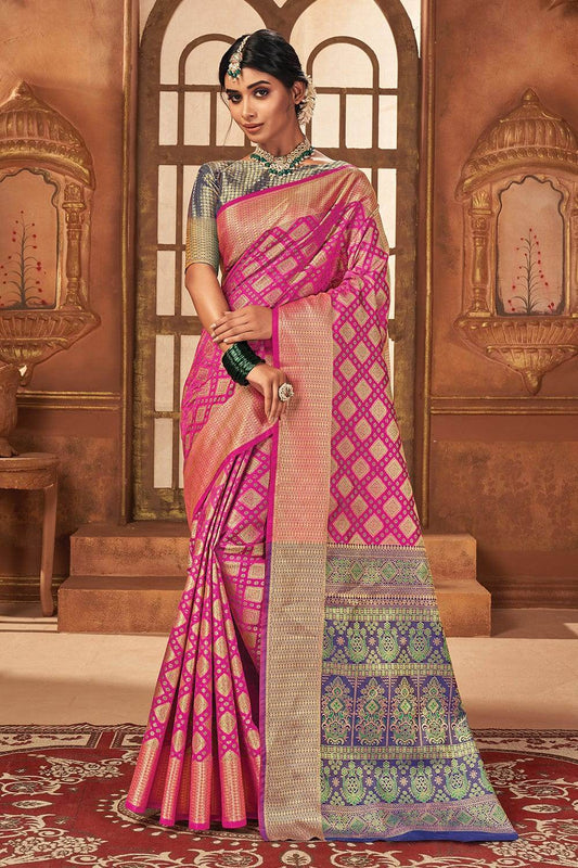Rasberry Pink Patola Saree