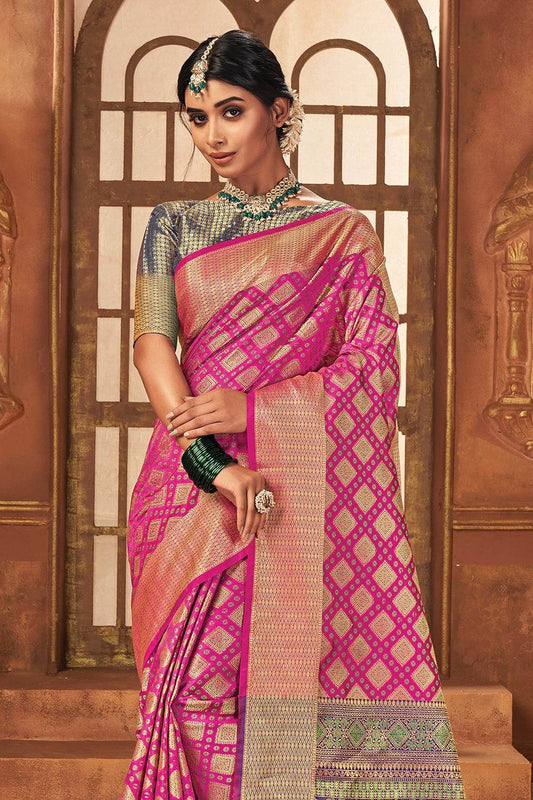 Rasberry Pink Patola Saree