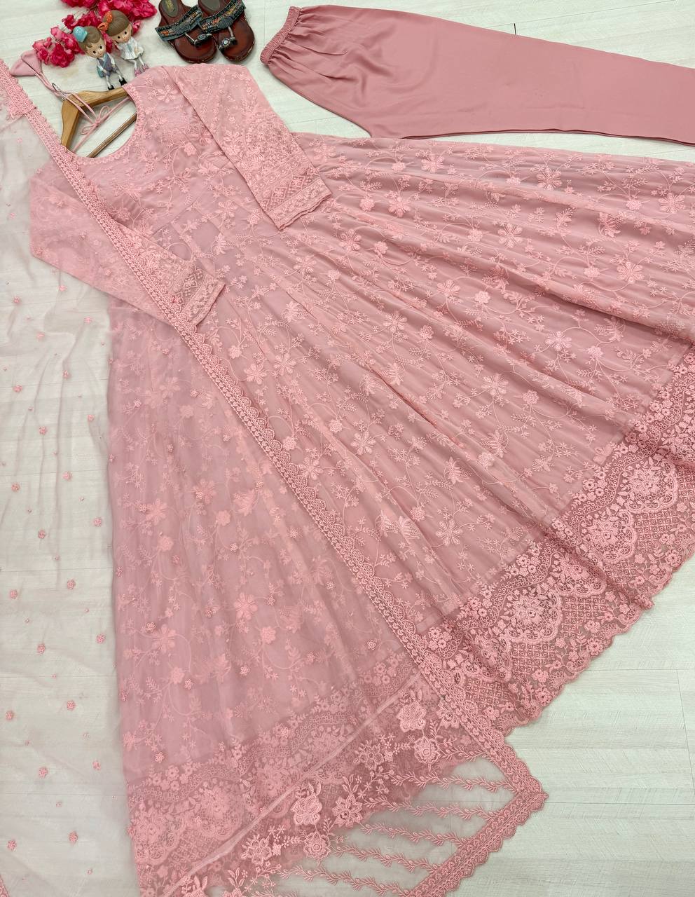Peach Designer Georgette Gown