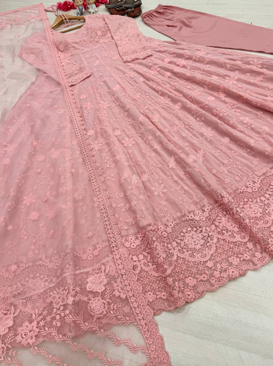 Peach Designer Georgette Gown