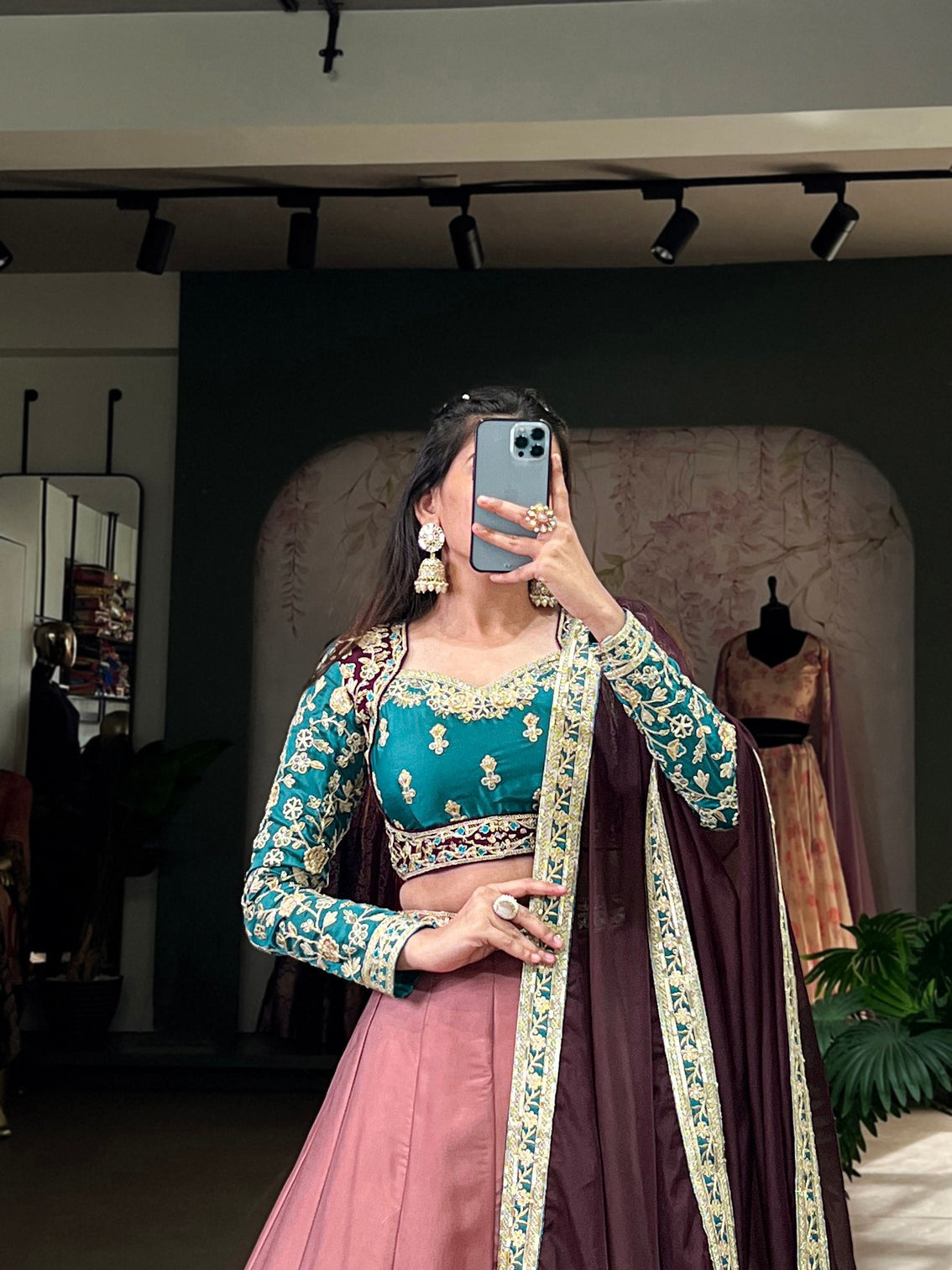 Peach Regal Charm in Every Thread – Moonga Silk Lehenga Set