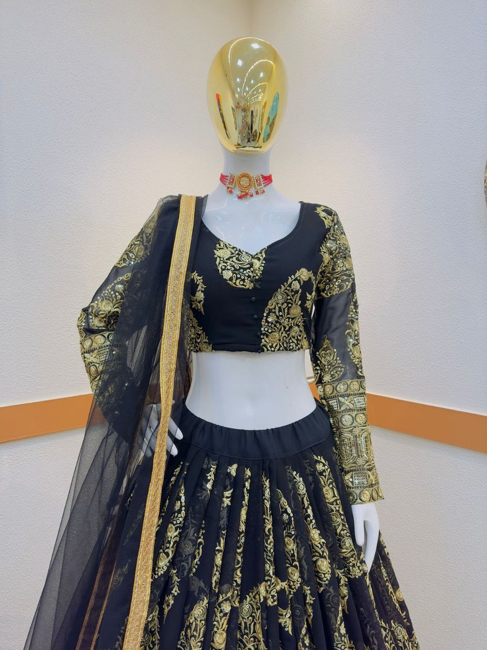 Glamourous Black Color Sequence Work Lehenga Choli