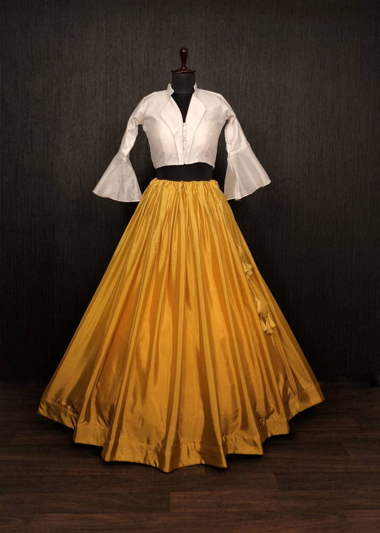 Shaded Lehenga Mustard Color With Stylish Blouse