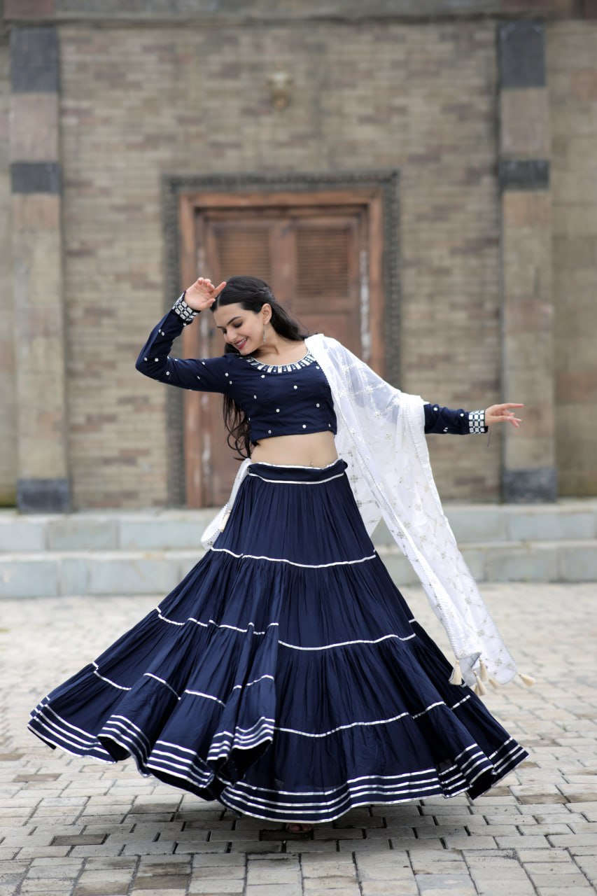 Traditional Wear Navy Blue Color Beautiful Work Lehenga Choli