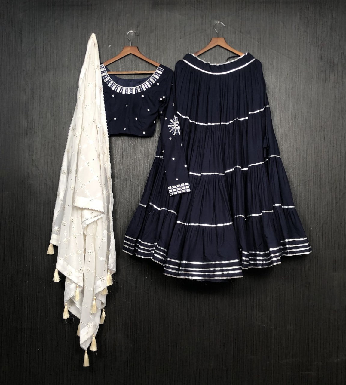 Traditional Wear Navy Blue Color Beautiful Work Lehenga Choli