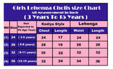 Girls Premium Handcrafted Red Embroidered Top & Multicolour Printed Lehenga